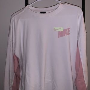 White / Pink Neutral Nike Sportswear Women’s Sweatshirt - Size M